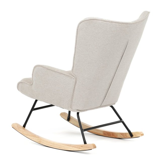 Houpací křeslo FABIAN — látka, krémová