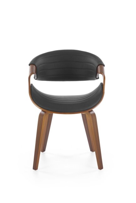 Jídelní křeslo BRANDON — překližka, ekokůže, ořech / černá