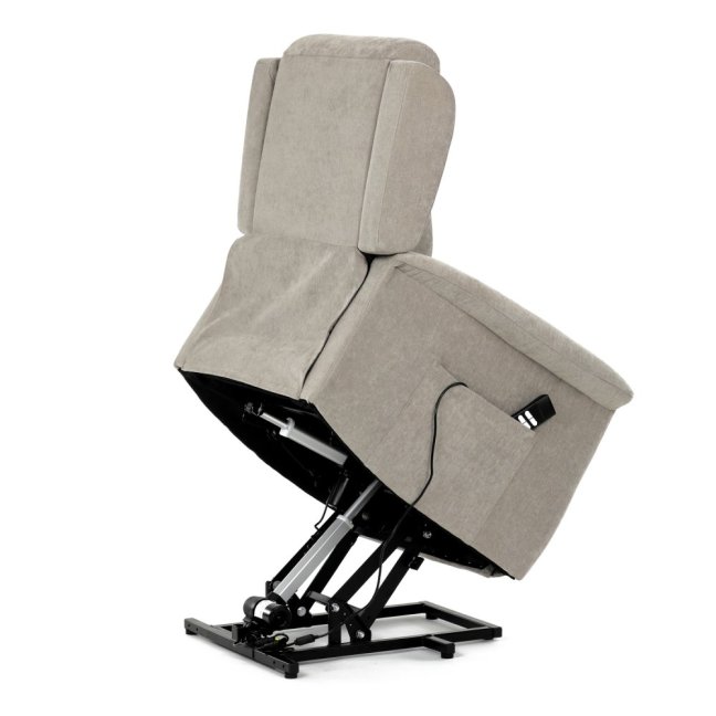 TV křeslo SARGON s elektrickým polohováním — 2 motory, látka, béžová