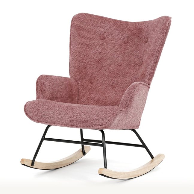 Houpací křeslo FABIAN — látka, růžová