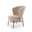 Designové křeslo CEZAR — masiv, látka, béžová