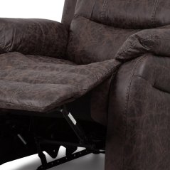 Relaxační polohovací TV křeslo GLEN — látka, hnědá