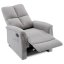 Relaxační polohovací TV křeslo ASTER — látka, světle šedá