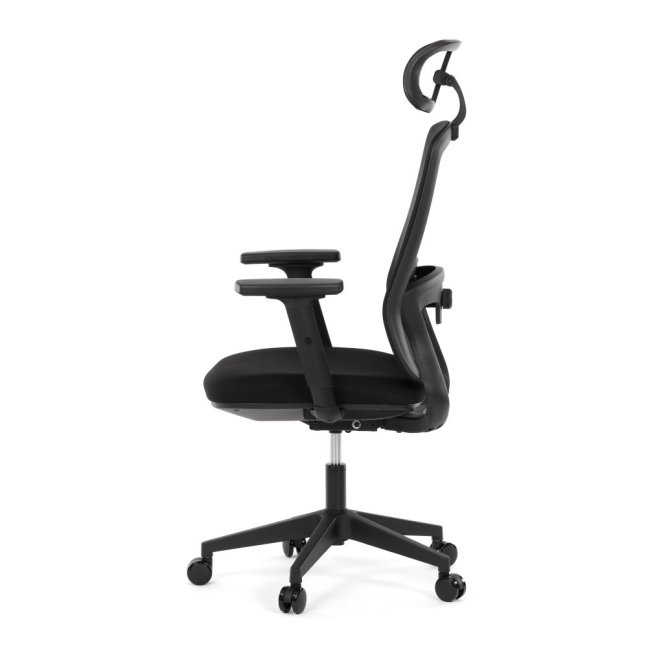 Kancelářská  ergonomická  židle NOKA — síť / látka, černá, nosnost  150 kg