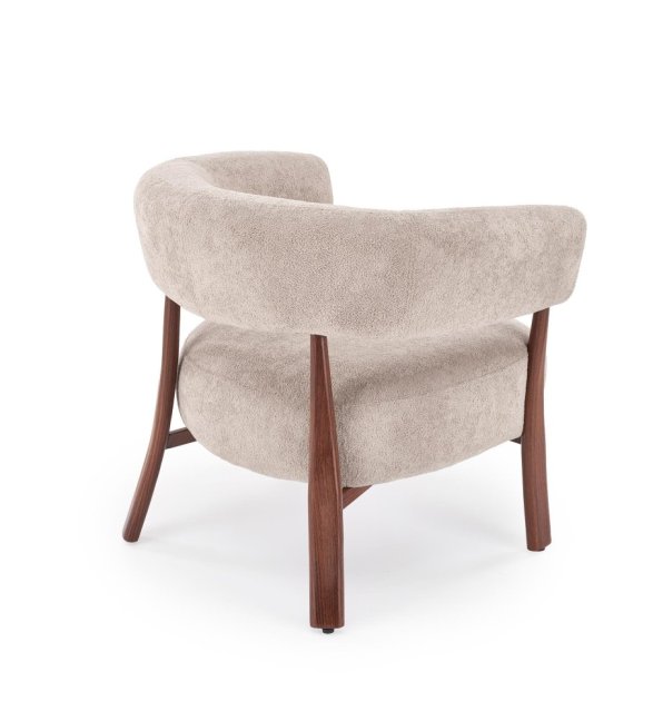 Designové křeslo UDON — kov, látka, cappuccino