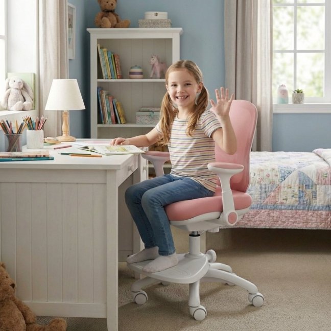 Dětská rostoucí židle Neoseat KIDDY ONE — látka, růžová