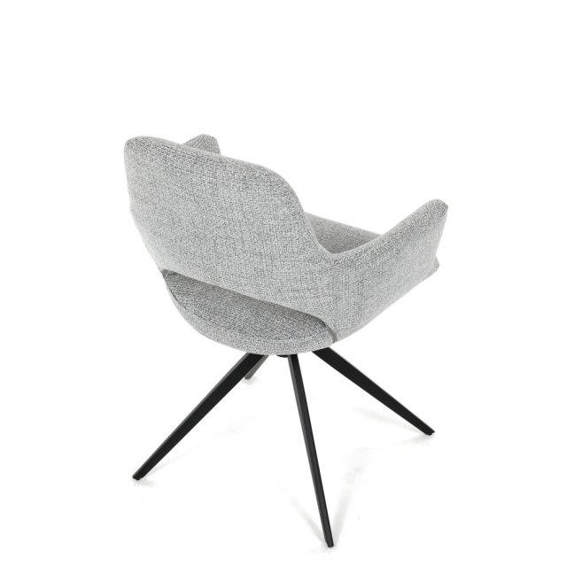 Jídelní otočné křeslo AMOS — kov, látka, šedá