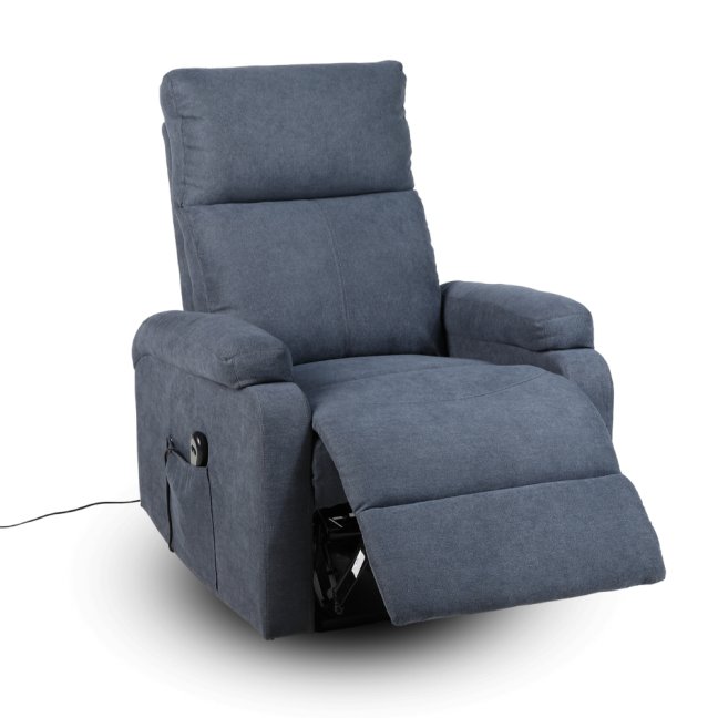 TV křeslo ALVI s elektrickým polohováním — látka, šedá, nosnost 130 kg