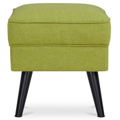 Taburet ADELINE — masiv, látka, černá / zelená