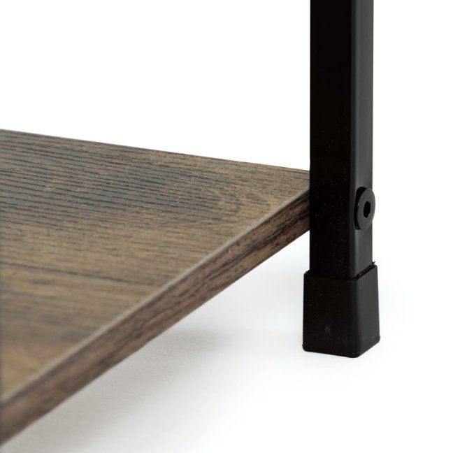 Regál TIREK III — kov, MDF, černá / dekor starého dřeva