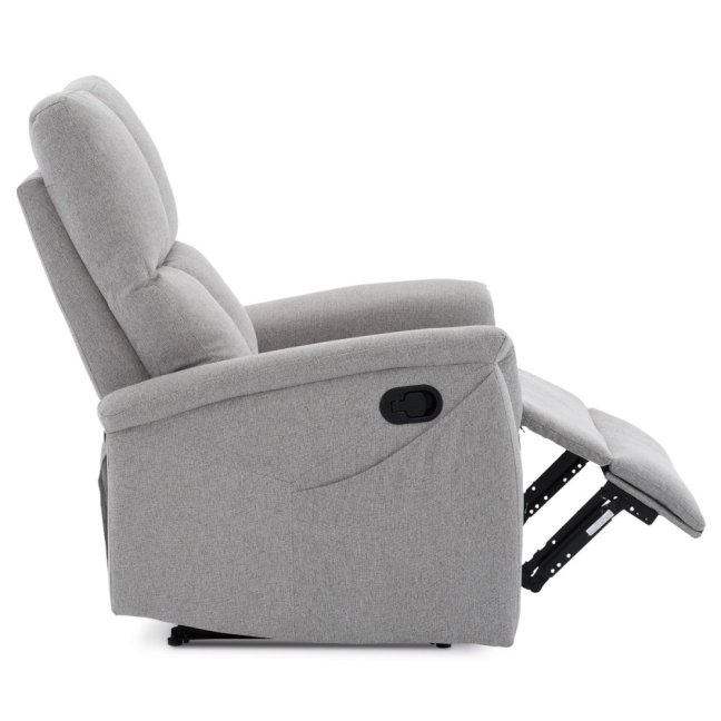 Relaxační polohovací TV křeslo ASTER — látka, světle šedá