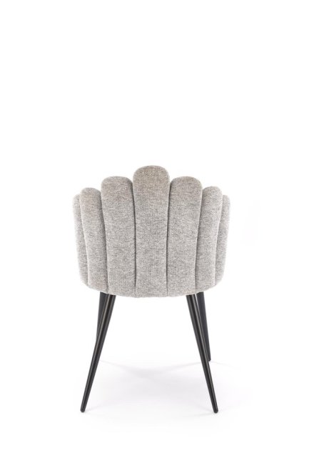 Jídelní židle FINA — kov, látka, šedá