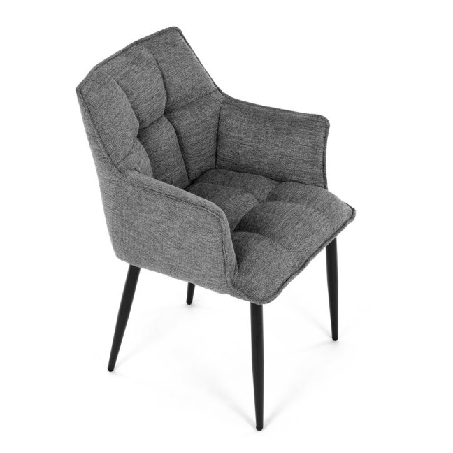 Jídelní křeslo KONIG — látka, šedá