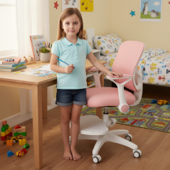 Dětská rostoucí židle Neoseat JUNI 007 — látka, pratelný potah, růžová
