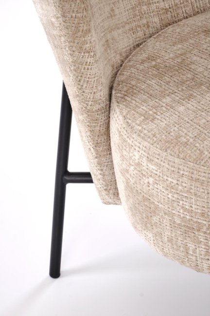 Designové křeslo CEZAR — masiv, látka, béžová