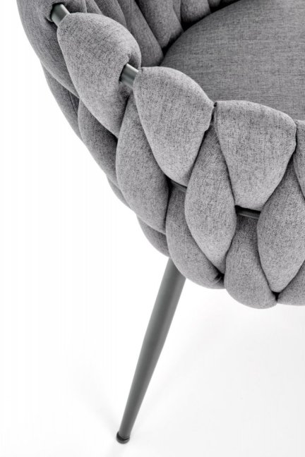 Designové jídelní křeslo MANDY — kov, látka, černá / šedá