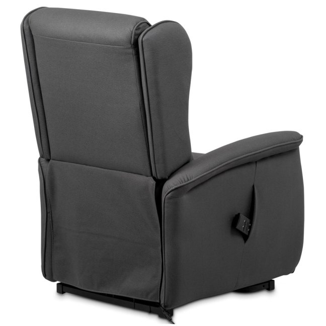 Relaxační křeslo ušák TELMAR s elektrickým polohováním — 2 motory, látka, šedá