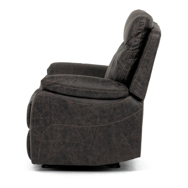 Relaxační křeslo BENNY s elektrickým polohováním — látka, tmavě hnědá