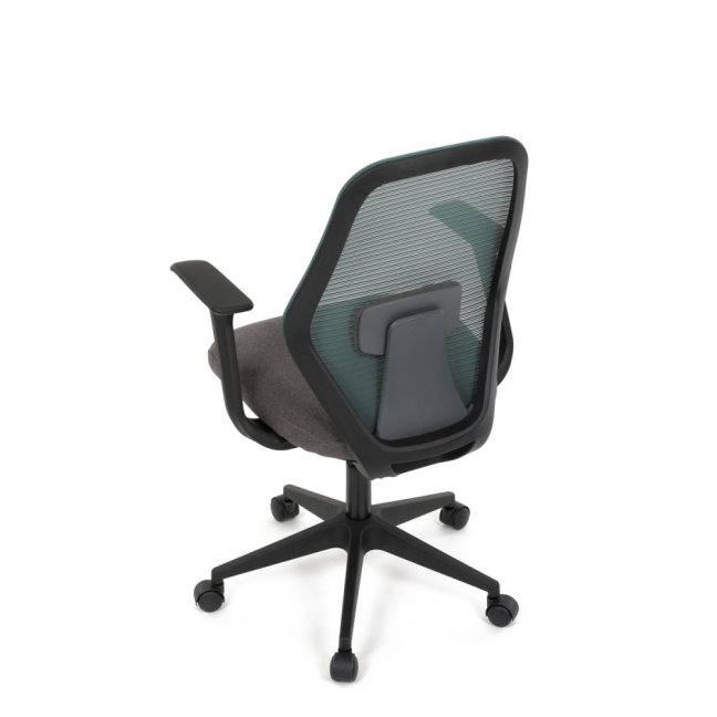 Kancelářská otočná židle DEVIN — látka, černá / zelená