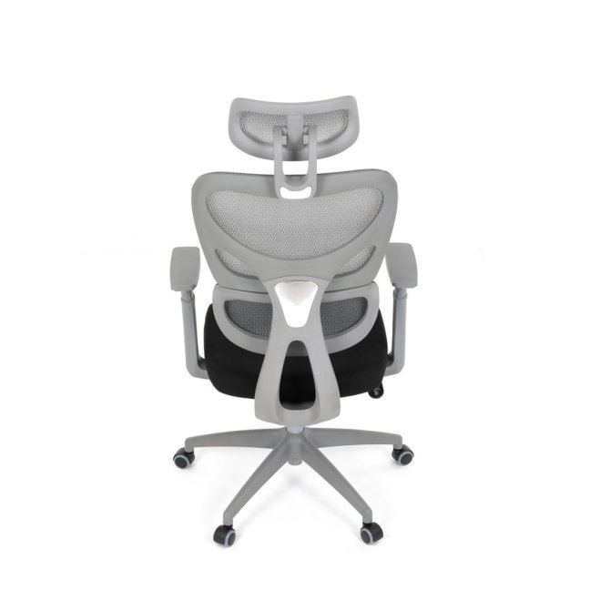 Kancelářská ergonomická židle GRANT II — síť, látka, šedá