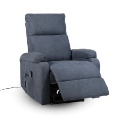 TV křeslo ALVI s elektrickým polohováním — látka, šedá, nosnost 130 kg