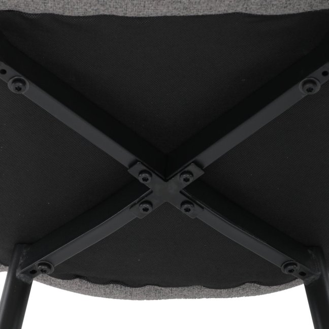 Jídelní židle KLAUDIUS — kov, látka, černá / šedá, nosnost 150 kg