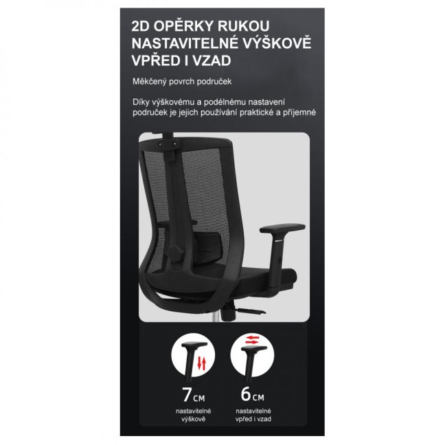 Kancelářská ergonomická židle Neoseat SABRINA — síť / látka, černá, nosnost 150 kg