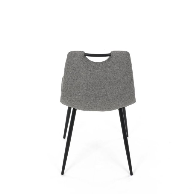 Jídelní židle KLAUDIUS — kov, látka, černá / šedá, nosnost 150 kg