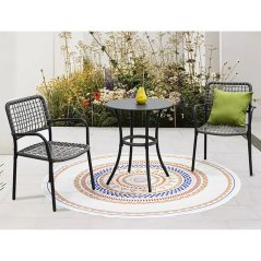 Zahradní set BONTAS 1 + 2 — kov, umělý ratan, antracit / šedá