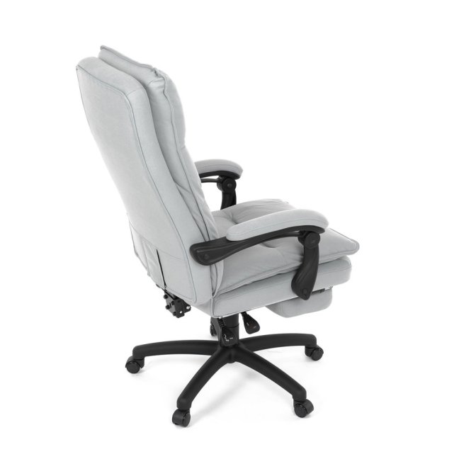 Kancelářské křeslo TITUS s podnožkou — látka, světle šedá