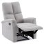Relaxační polohovací TV křeslo ASTER — látka, světle šedá