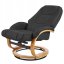 Polohovací masážní křeslo MATADOR — vyhřívání, dřevo, ekokůže, černá (rozbaleno)