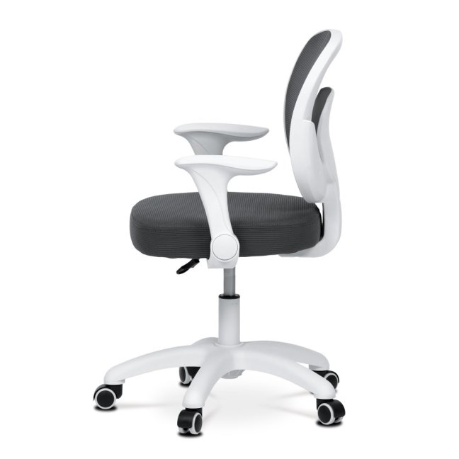 Dětská pracovní židle DINO — síť / látka, tmavě šedá