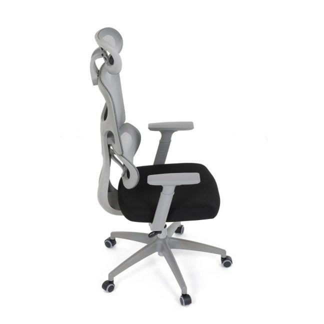Kancelářská ergonomická židle GRANT II — síť, látka, šedá