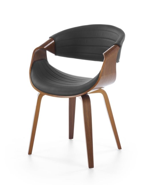 Jídelní křeslo BRANDON — překližka, ekokůže, ořech / černá