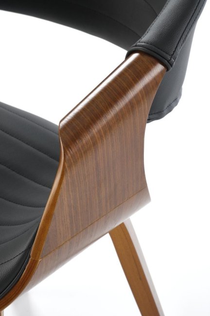 Jídelní křeslo BRANDON — překližka, ekokůže, ořech / černá