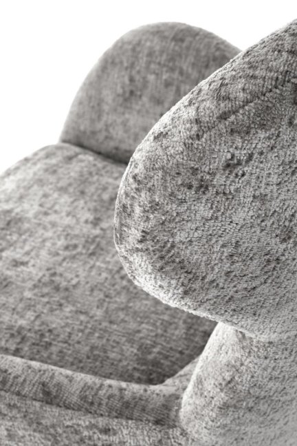 Otočné relaxační křeslo ušák FRANCO — kov, látka, šedá