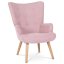 Relaxační křeslo ušák BETTY — masiv, látka, růžová