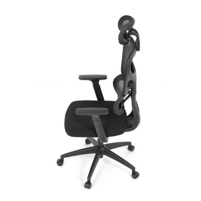 Kancelářská ergonomická židle GRANT — síť, látka, černá