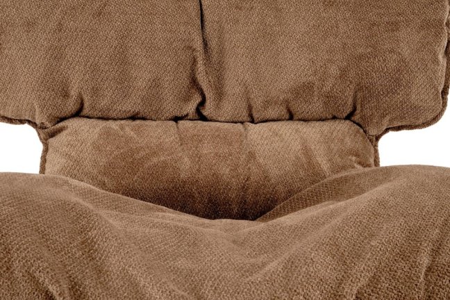 Otočné relaxační křeslo GREGOR — kov, látka, hnědá