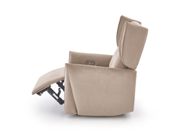 TV křeslo ušák GELATO s elektrickým polohováním — látka, béžová