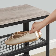 Botník LISA — kov, MDF, černá / šedá