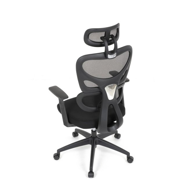 Kancelářská ergonomická židle GRANT — síť, látka, černá