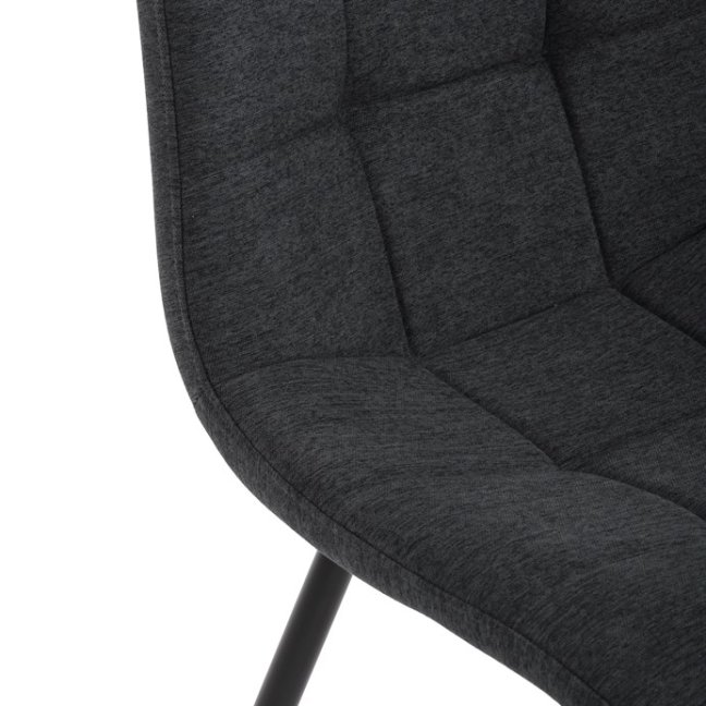 Jídelní židle DAEMON — kov, látka, černá / tmavě šedá