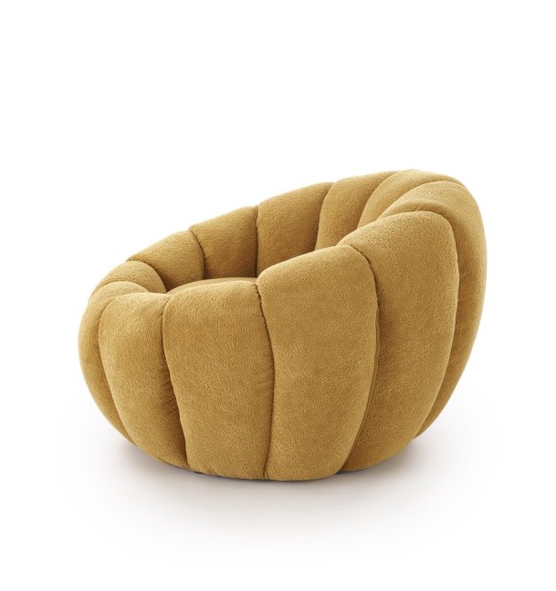 Designové křeslo GASPAR II — látka, žlutá