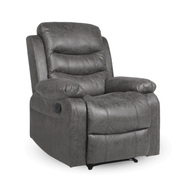 Relaxační polohovací TV křeslo HAVEN — látka, šedá, nosnost 130 kg