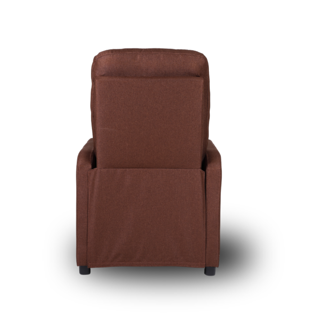 Relaxační polohovací TV křeslo MODO — látka, hnědá, nosnost 130 kg