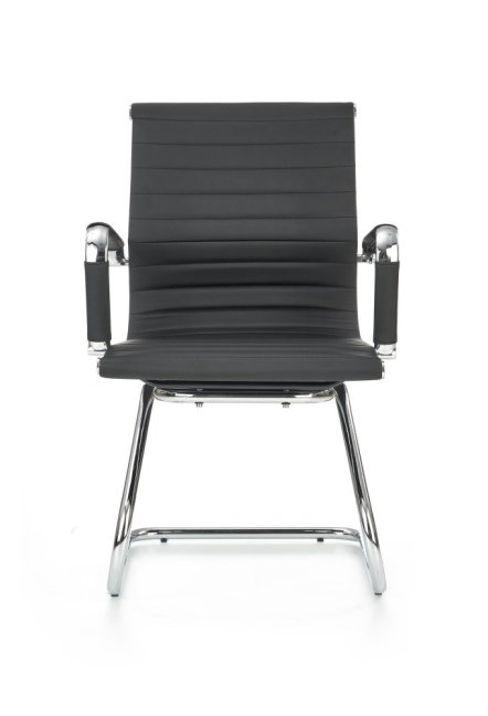 Konferenční židle PRESTIGE SKID — kov, ekokůže, černá