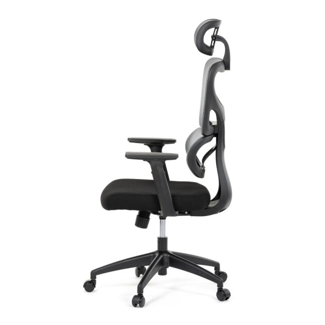Kancelářská ergonomická židle GRANT — síť, látka, černá / šedá