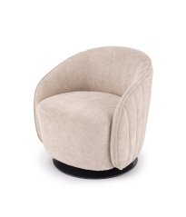 Designové otočné křeslo BASILIO — kov, látka, cappuccino